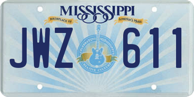 MS license plate JWZ611