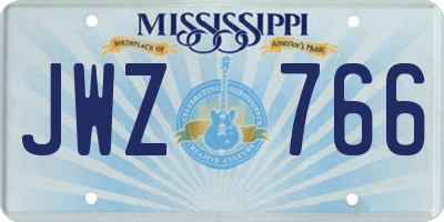 MS license plate JWZ766