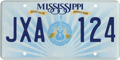 MS license plate JXA124