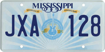 MS license plate JXA128