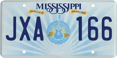 MS license plate JXA166
