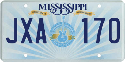 MS license plate JXA170