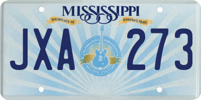 MS license plate JXA273