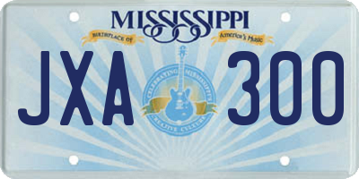 MS license plate JXA300
