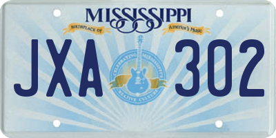 MS license plate JXA302