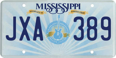 MS license plate JXA389