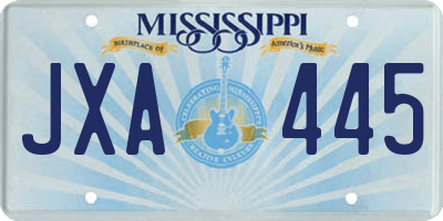 MS license plate JXA445
