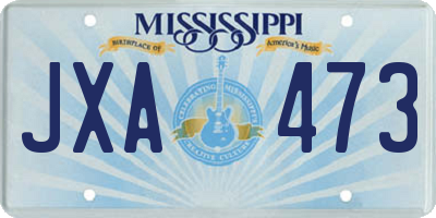 MS license plate JXA473