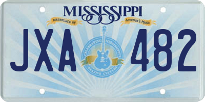 MS license plate JXA482