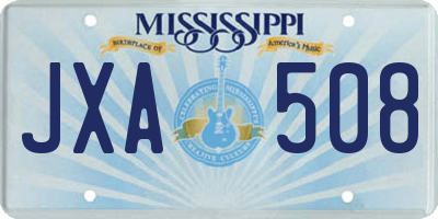 MS license plate JXA508