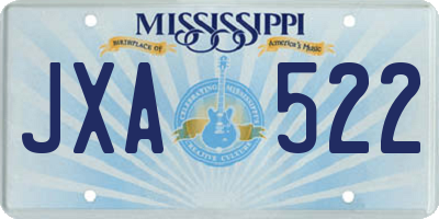 MS license plate JXA522