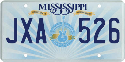 MS license plate JXA526