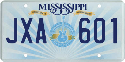 MS license plate JXA601