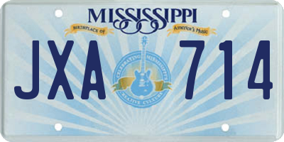 MS license plate JXA714
