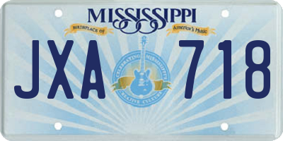 MS license plate JXA718