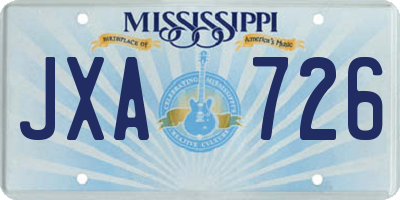 MS license plate JXA726