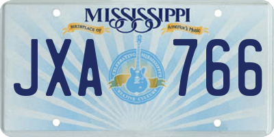 MS license plate JXA766
