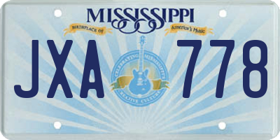 MS license plate JXA778