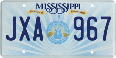 MS license plate JXA967