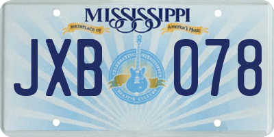 MS license plate JXB078