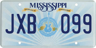 MS license plate JXB099