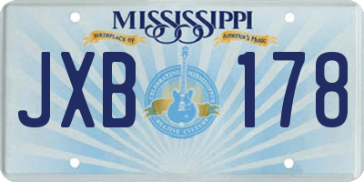MS license plate JXB178