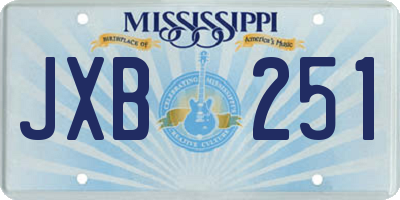 MS license plate JXB251