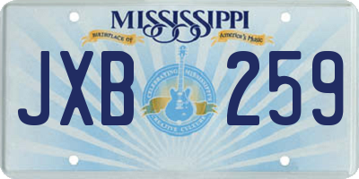 MS license plate JXB259