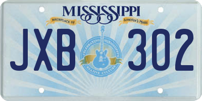 MS license plate JXB302