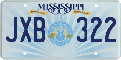 MS license plate JXB322
