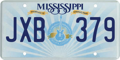 MS license plate JXB379