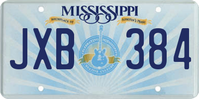MS license plate JXB384