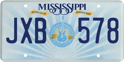 MS license plate JXB578