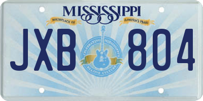 MS license plate JXB804