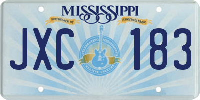 MS license plate JXC183