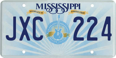 MS license plate JXC224