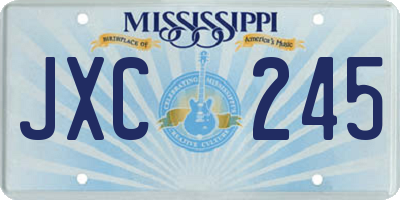 MS license plate JXC245