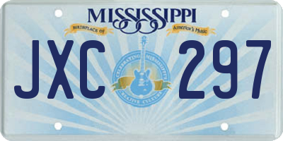 MS license plate JXC297