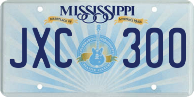 MS license plate JXC300