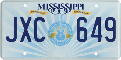 MS license plate JXC649