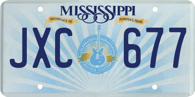 MS license plate JXC677