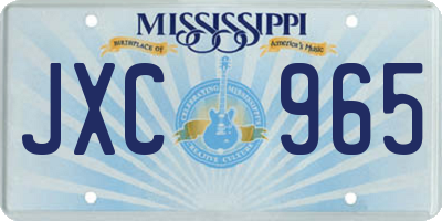 MS license plate JXC965