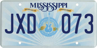 MS license plate JXD073