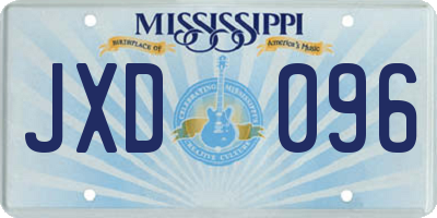 MS license plate JXD096