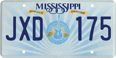 MS license plate JXD175