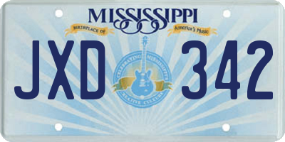 MS license plate JXD342