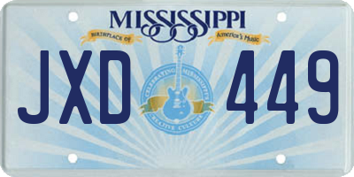MS license plate JXD449