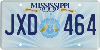 MS license plate JXD464