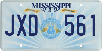 MS license plate JXD561