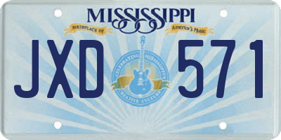 MS license plate JXD571